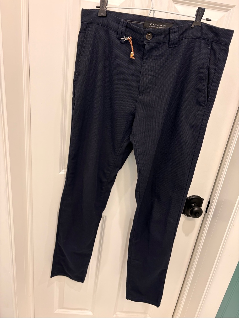Zara Dark Navy Slim Chino Pants